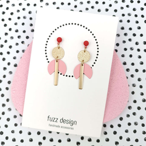 Wild Heart | Pastel Pink & Gold & Bright Red