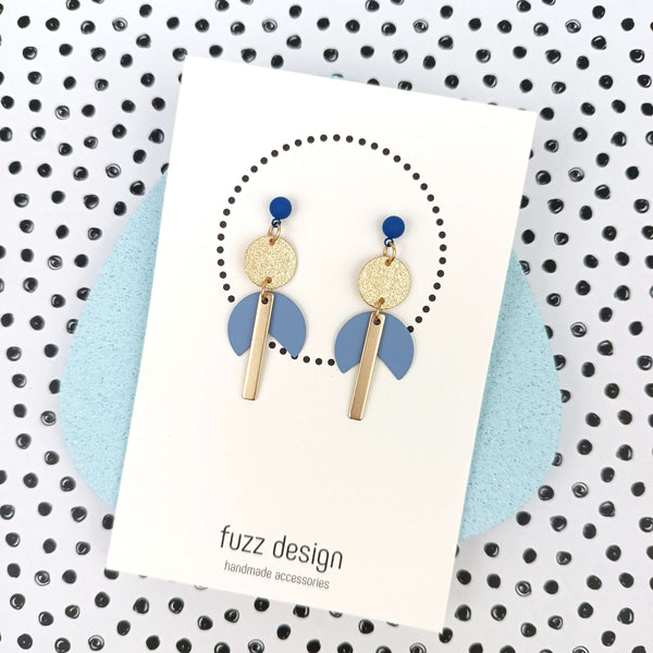 Wild Heart | Gold & Soft Blue & Royal Blue