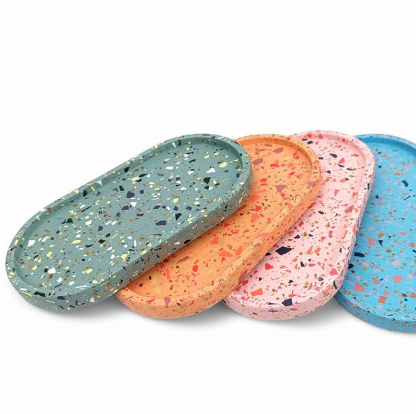 Trinket Tray | Smooth | Orange & Golden Flakes