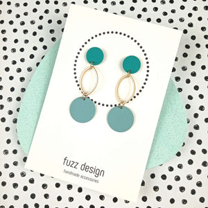 Total Ellipse Of The Heart | Sea Green & Gold & Teal