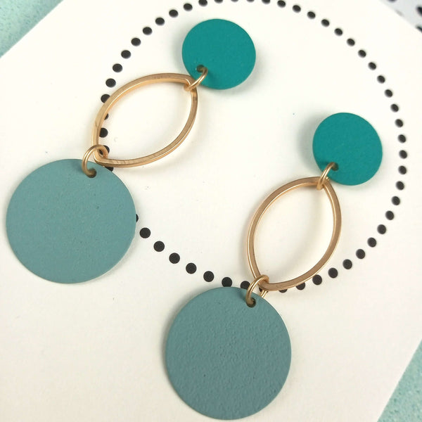 Total Ellipse Of The Heart | Sea Green & Gold & Teal