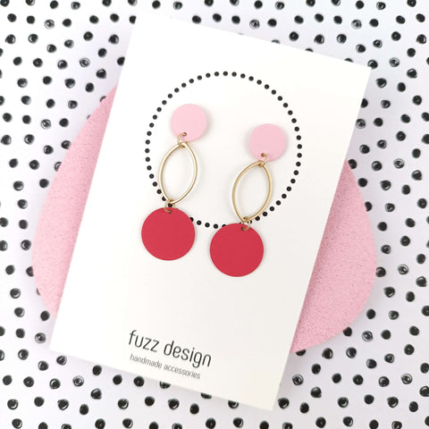 Total Ellipse Of The Heart | Berry Red & Gold & Pastel Pink