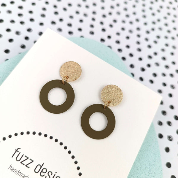 Sassy | Dark Khaki & Gold